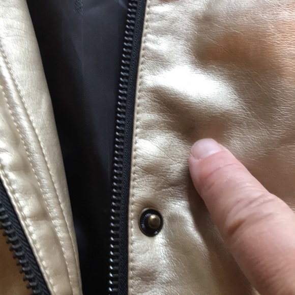 Rachel Roy gold vegan leather jacket XL - Picture 8 of 11